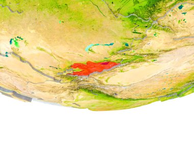 Kırgızistan kırmızı Earth modeli