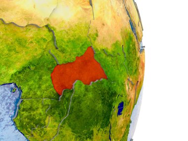 Orta Afrika gerçekçi dünya üzerinde