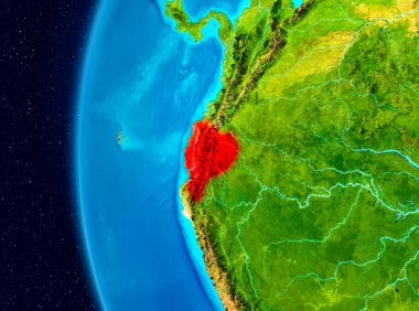 Ekvador alan görünümünde kırmızı
