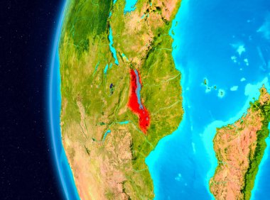 Malawi alan görünümünde kırmızı