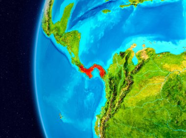 Panama alan görünümünde kırmızı