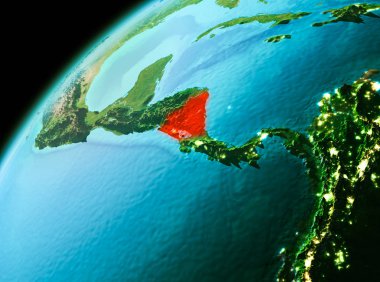 Nikaragua akşam uzaydan