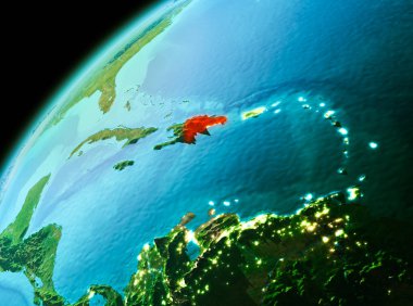 Dominik Cumhuriyeti akşam uzaydan