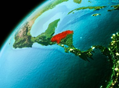 Honduras akşam uzaydan