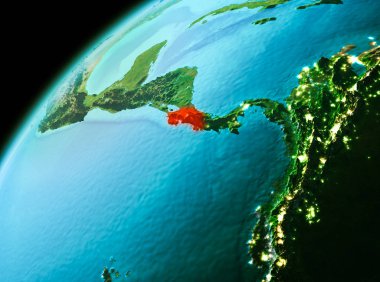 Kosta Rika akşam uzaydan