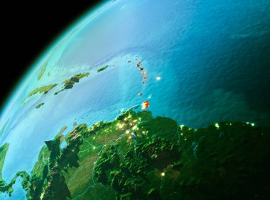 Caribbean akşam uzaydan