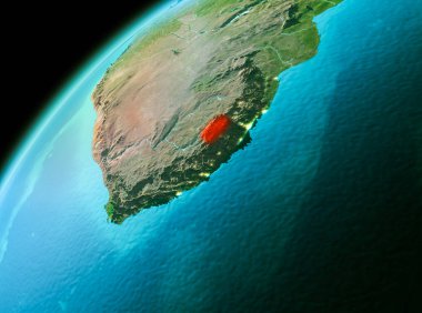 Lesotho akşam uzaydan