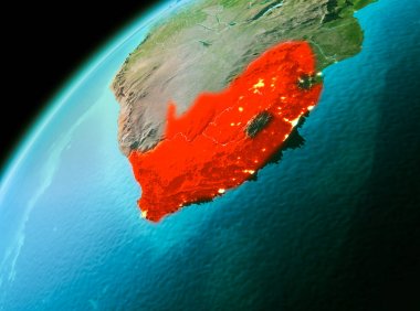 Güney Afrika akşam uzaydan
