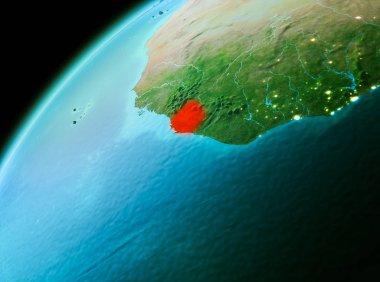 Sierra Leone akşam uzaydan