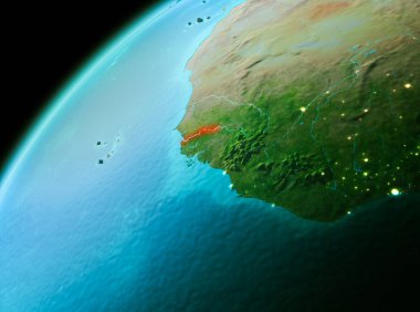 Gambiya akşam uzaydan