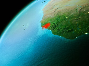 Gine-Bissau akşam uzaydan