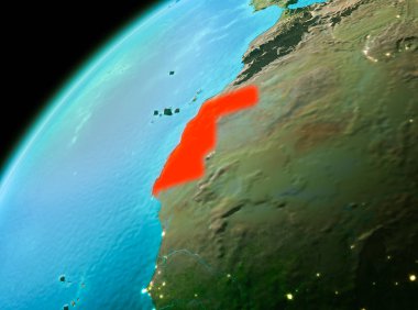 Batı Sahra akşam uzaydan