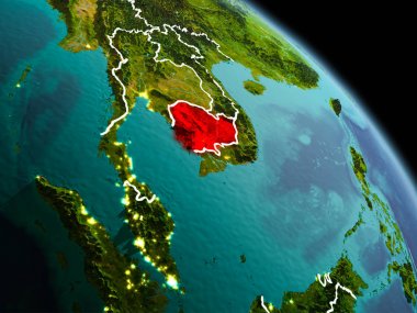 Kamboçya'da sabah yörüngeden