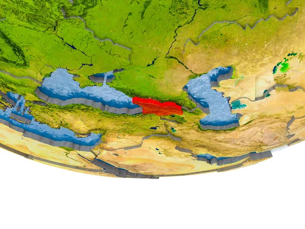 佐治亚在红色在地球模型 — 图库照片