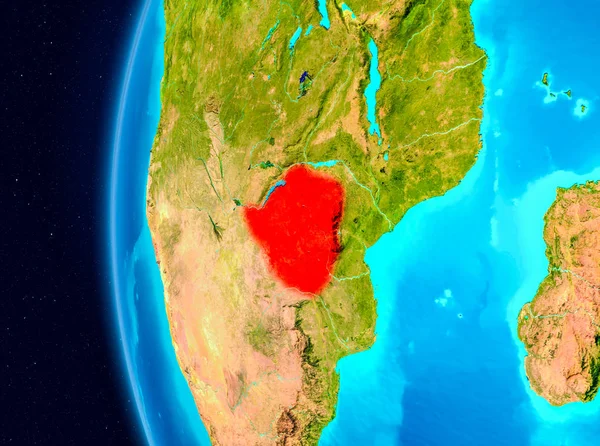 Zimbabve alan görünümünde kırmızı