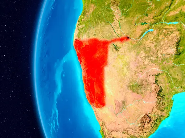 Raumansicht von namibia in rot — Stockfoto