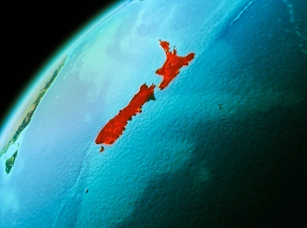 Yeni Zelanda akşam uzaydan