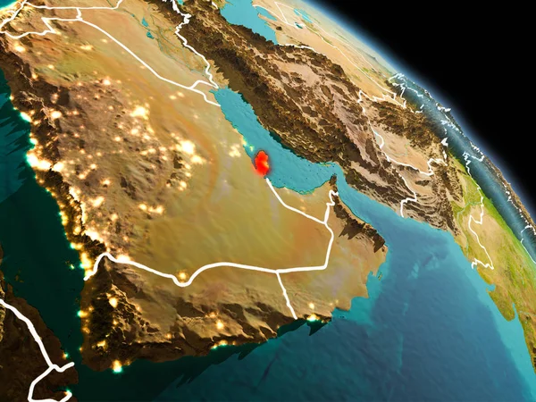 Sabah yörüngeden Katar — Stok fotoğraf