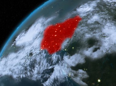 Nijerya Planet Earth gece uzayda