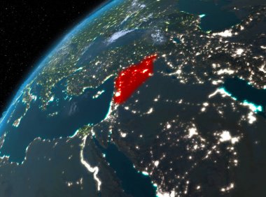 Suriye Planet Earth gece uzayda