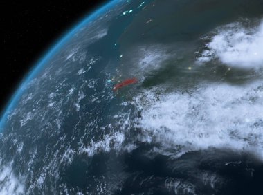 Planet Earth gece uzayda Gambiya