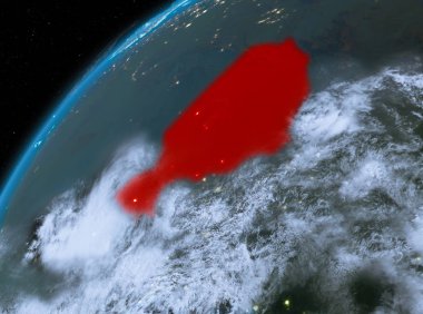 Planet Earth gece uzayda Nijer