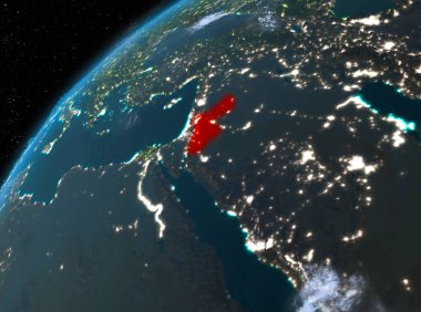 Jordan Planet Earth gece uzayda