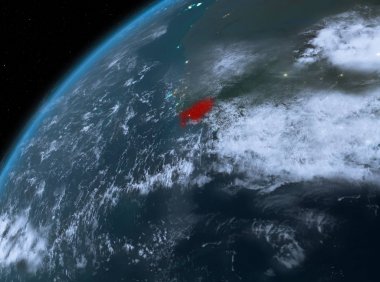 Gine-Bissau Planet Earth gece uzayda