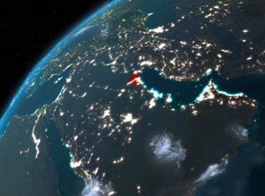 Kuveyt Planet Earth gece uzayda