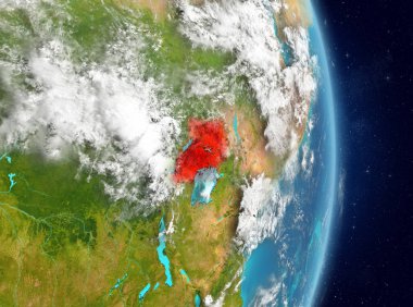 Uganda yörünge görünümünde kırmızı