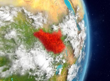 Güney Sudan görünümünü kırmızı yörünge