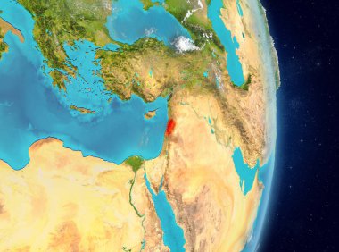 Lübnan'ın yörünge görünümünde kırmızı