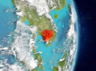 Kamboçya yörünge görünümünde kırmızı