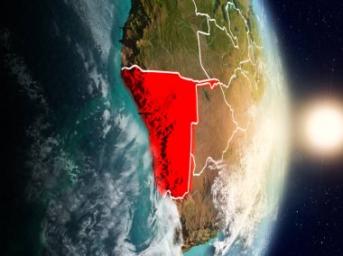 Namibya gündoğumu sırasında