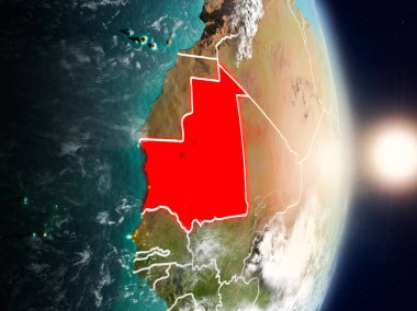 Moritanya gündoğumu sırasında