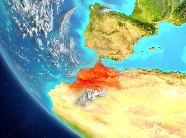 Fas Uydu görünümünde kırmızı