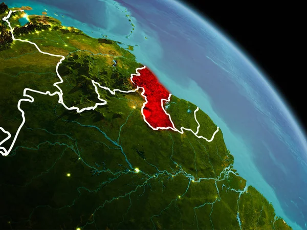 Guyana en la mañana desde la órbita —  Fotos de Stock