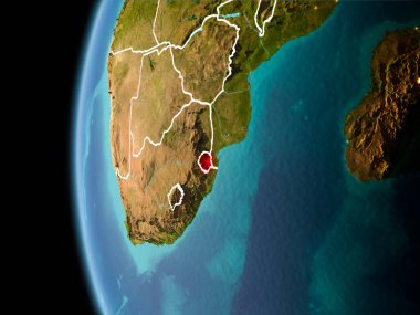 Svaziland akşam uzaydan