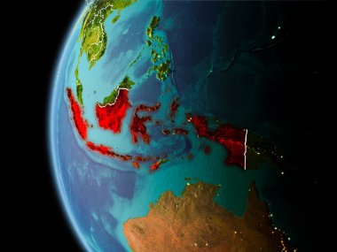 Endonezya akşam uzaydan