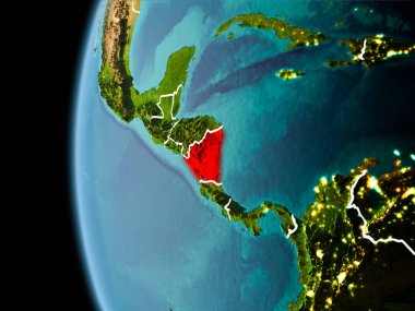 Nikaragua akşam uzaydan