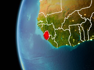 Sierra Leone akşam uzaydan