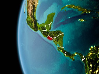 El Salvador akşam uzaydan