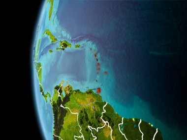 Caribbean akşam uzaydan