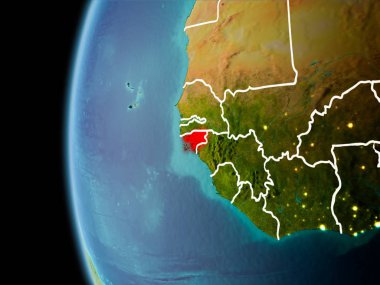 Gine-Bissau akşam uzaydan
