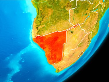 Namibya yörünge görünümü