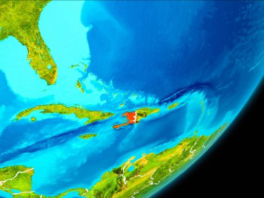 Yörünge görünümü Haiti