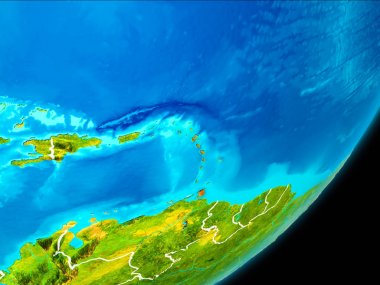 Yörünge görünümü Karayipler