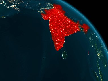 Hindistan dünyadaki gece görünümü