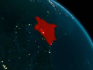 Kenya yeryüzünde gece görünümü