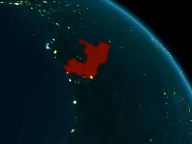 Kongo yeryüzünde gece görünümü